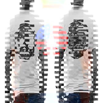 Fourth 4Th Of July American Flag Peace Sign Men's T-shirt Back Print - Monsterry