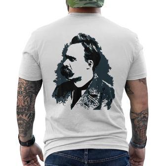 Friedrich Nietzsche Portraitsector Drawing Gray T-Shirt mit Rückendruck - Geschenkecke