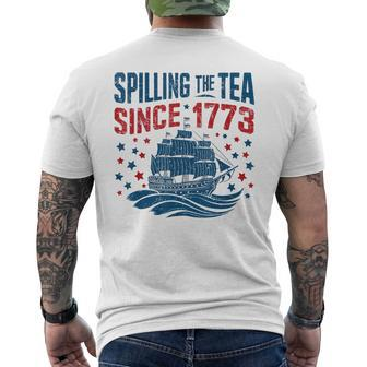 4Th Of July Spilling The Tea Since 1773 Fourth Of July Men's T-shirt Back Print - Monsterry CA