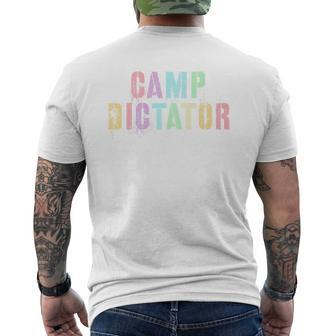 Camp Dictator Campfire Director Summer Campground Boss Men's T-shirt Back Print - Monsterry DE