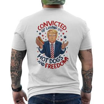 Convicted Of Loving Hot Dogs And Freedom Men's T-shirt Back Print - Monsterry CA