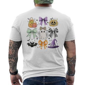 Coquette Bow Halloween Costume Ghost Boo Men's T-shirt Back Print - Thegiftio