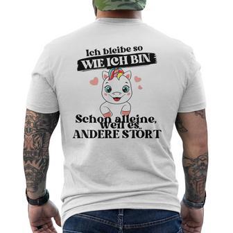 Ich Bleibe Wie Ich Bin Selbstbewus German Langu Gray T-Shirt mit Rückendruck - Geschenkecke