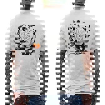 Rhino Ghost Halloween Costume Rhinoceros Jackolantern Men's T-shirt Back Print - Seseable