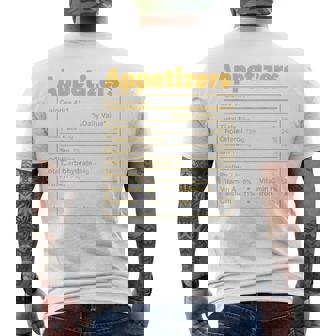 Thanksgiving Food Appetizers Nutritional Facts Men's T-shirt Back Print - Monsterry