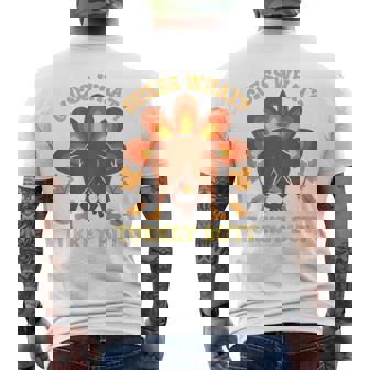Thanksgiving Guess What Turkey Butt On Back Men's T-shirt Back Print | Mazezy