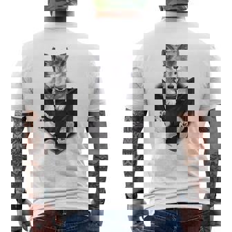 Wolf White Pup In Pocket Wolves Cool Wolf White Pup Men's T-shirt Back Print - Monsterry