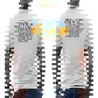 On Gameday Football We Wear Blue And Gold School Spirit Men's T-shirt Back Print - Thegiftio UK