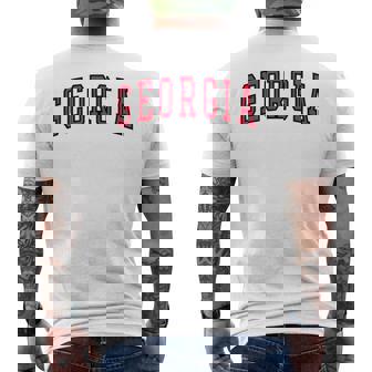 Georgia Ga Vintage Athletic Sports Red Text Georgia Men's T-shirt Back Print - Thegiftio UK