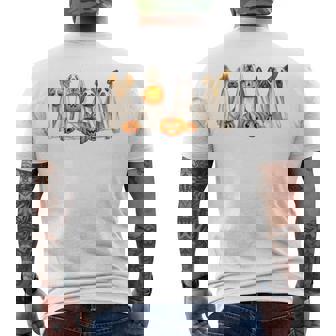 Ghost Dogs Spooky Season Dog Dressed As Ghost Halloween Men's T-shirt Back Print | Mazezy