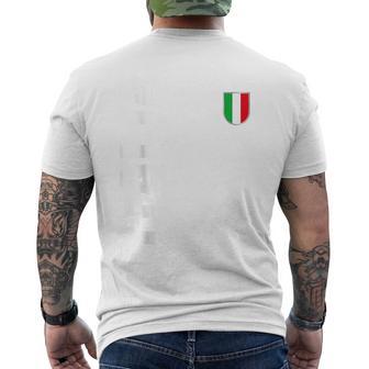 Gli Azzurri Italian Fan Flag Blue T-Shirt mit Rückendruck - Geschenkecke