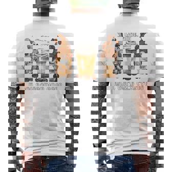 Gnope Not Before Coffee Cute Gnome Graphic Coffee Cup Beans Men's Back Print T-Shirt - Monsterry