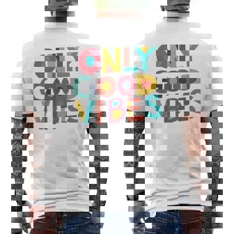 Only Good Vibes Hand Drawn Letters Vintage Colors Men's T-shirt Back Print - Thegiftio UK