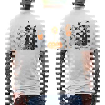 Halloween Dog Wearing Ghost Custome Dog Lovers Men's T-shirt Back Print | Seseable UK