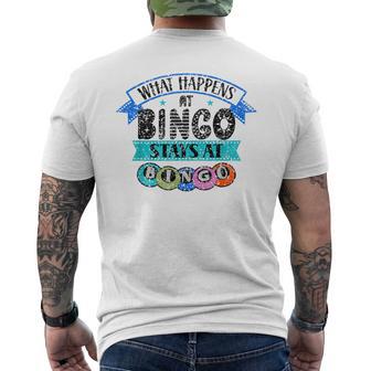 What Happens At Bingo Stays At Bingo Player Game Lover Men's T-shirt Back Print | Seseable UK