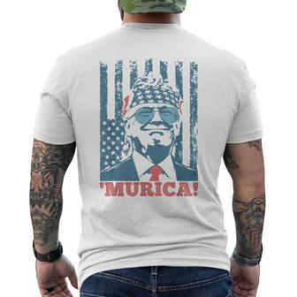 Happy 4Th Of July Trump American Flag Trump 'Murica Men's T-shirt Back Print - Monsterry CA