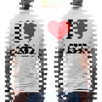 I Heart Asia First Name I Love Personalized Stuff Men's T-shirt Back Print - Monsterry