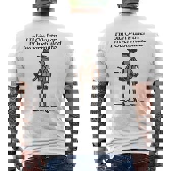 Hold On Partner I'm Overstimulated Cowboy Frog Vintage Men's T-shirt Back Print | Mazezy
