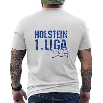 Holstein Football Kicken Fan Kiel Stadium Blue Blue T-Shirt mit Rückendruck - Seseable