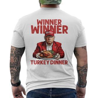 Humor Trump Winner Winner Turkey Dinner Thanksgiving Men's T-shirt Back Print - Thegiftio UK