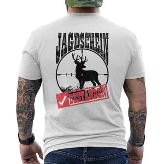 Hunting Schein Bestanden Hunter Deer Hunting Hunter Testing T-Shirt mit Rückendruck - Geschenkecke