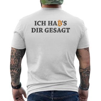 Ich Hab's Dir Gesagt Bitcoin Slogan Blockchain T-Shirt mit Rückendruck - Geschenkecke