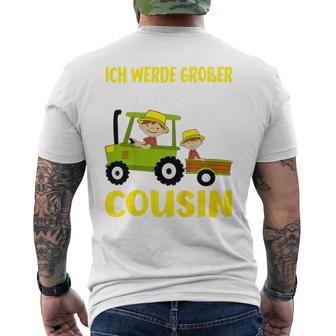 Ich Werde Großer Cousin Bauer Bald Großer Cousin German T-Shirt mit Rückendruck - Geschenkecke