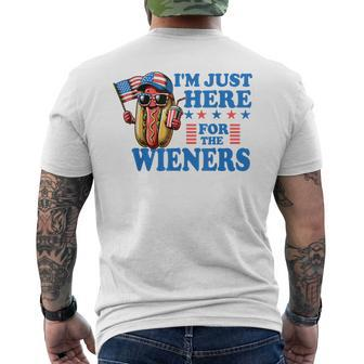 I'm Just Here For The Wieners 4Th Of July Hot Dog Men Men's T-shirt Back Print - Monsterry AU