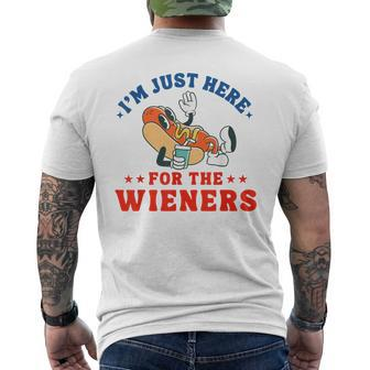 I'm Just Here For The Wieners Hot Dog Patriotic 4Th Of July Men's T-shirt Back Print - Monsterry