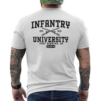 Infantry University Fort Benning Ga Army Grunt School Men's T-shirt Back Print - Monsterry CA