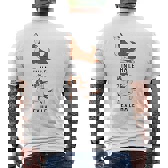 Inhale Exhale Siberian Husky Copper Huskies Dog Yoga Men's Back Print T-Shirt - Monsterry
