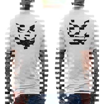 Jack O Lantern Halloween Pumpkin Face Shirt T-Shirt Men's Back Print T-Shirt - Monsterry