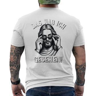 Jesus & Jesus Meme Das Hab Ich Gessehen Jesus Gray T-Shirt mit Rückendruck - Geschenkecke