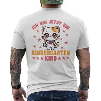 Kinder Ich Bin Jetzt Ein Kindergartenkind Kindergarten Cat German T-Shirt mit Rückendruck - Geschenkecke