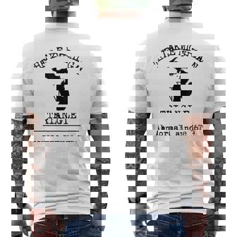 The Lake Michigan Triangle Weird Abnormal Great Lakes Legend Men's T-shirt Back Print - Monsterry