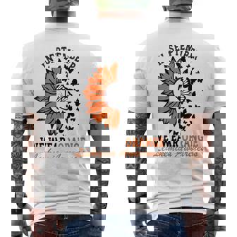 Leukemia Cancer Awareness In September We Wear Orange Men's T-shirt Back Print - Thegiftio UK