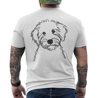 Line Art Dad Mom Dog Sheepadoodle Men's Back Print T-Shirt - Monsterry