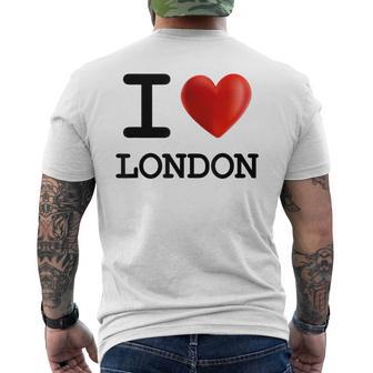 I Love London Souvenir Blue S T-Shirt mit Rückendruck - Geschenkecke