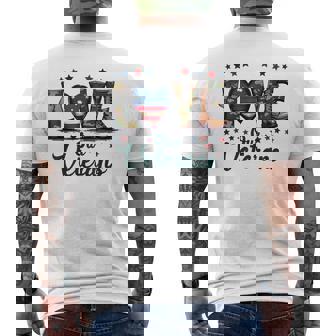 Love Our Veterans Day Proud Military Veteran Day Men's T-shirt Back Print - Thegiftio UK