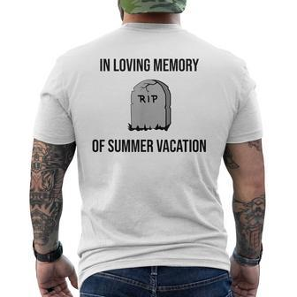 In Loving Memory Of Summer Vacation Back To School Men's T-shirt Back Print - Monsterry