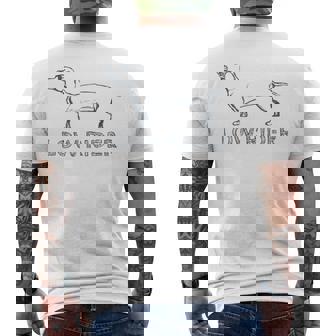 Low Rider Dachshund Wiener Dog Cute Vintage Hand Drawn Shirt Men's Back Print T-Shirt - Monsterry