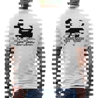 Low Rider Weiner Dog Dachshund Silly Love Men's Back Print T-Shirt - Monsterry