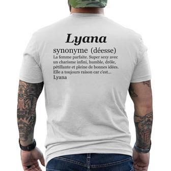 Lyana Prénom Définition Synonyme Déesse Drôle Humour T-shirt imprimé au dos - Cadeauxyz