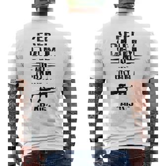Mantén La Calma Y Agarra Un Rifle De Asalto Ar 15 Camiseta Hombre Estampado Espalda - Regaloses