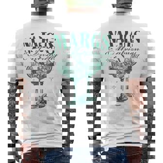 Margs And Matrimony Bachelorette Party Margarita Drink Team Men's T-shirt Back Print | Seseable UK