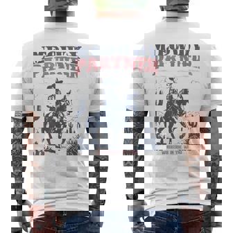 Meowdy Partner Cowboy Cat Western Vintage Men's T-shirt Back Print - Thegiftio UK