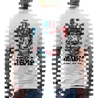 Meowica American Flag 4Th Of July Patriotic Cat Lover Men's T-shirt Back Print - Thegiftio