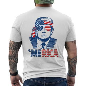 'Merica Trump Happy 4Th Of July Trump Patriot American Flag Men's T-shirt Back Print - Monsterry DE