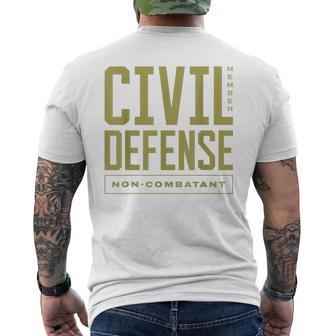 Mitgliedslabel Civil Defense Non Combatant T-Shirt mit Rückendruck - Seseable