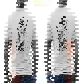 Motivo Di Una Guerriera Samurai Raffigurata In Stile Inchiostro T-shirt da uomo con stampa posteriore - Novitaregali
